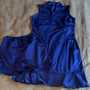 Elegant Blue Sleeveless Dress